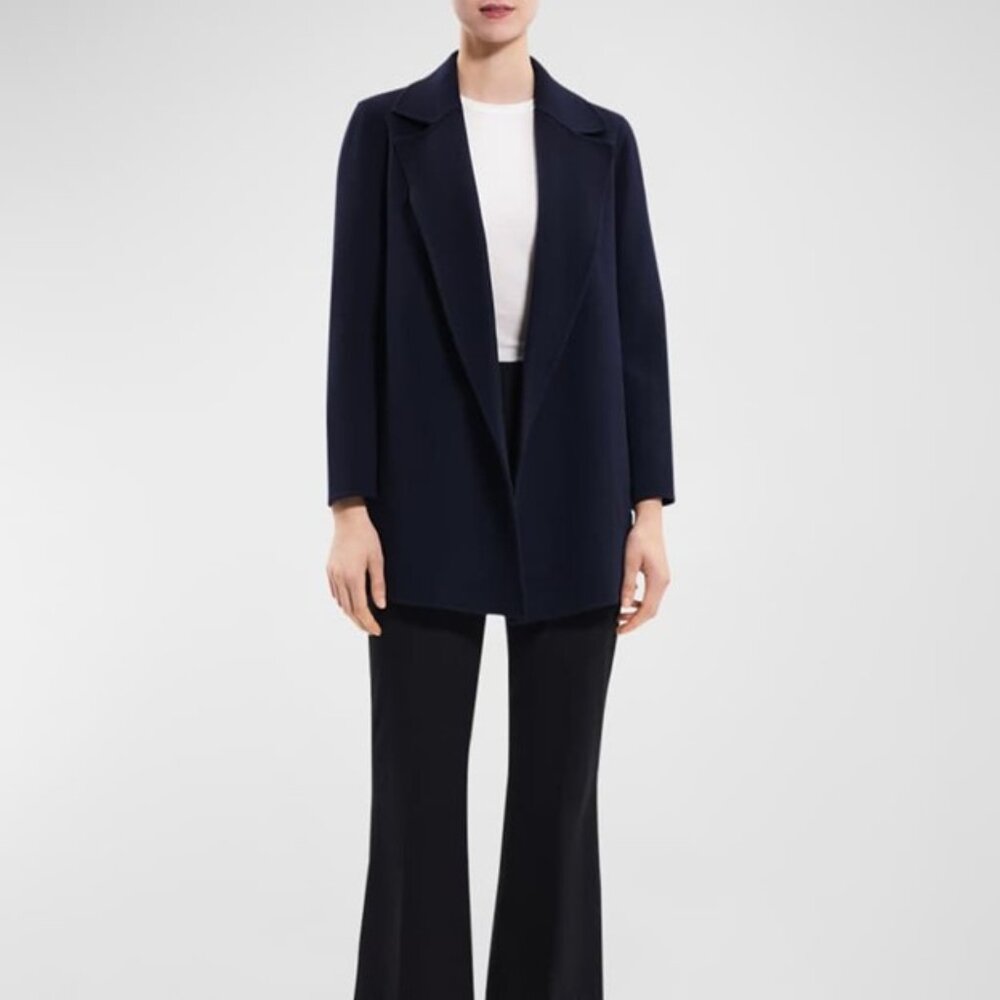 Theory Double-Faced Clairene Jacket in Navy